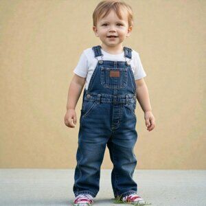 Carter's Sleigh Racing Champion Denim Overalls size 18 Months